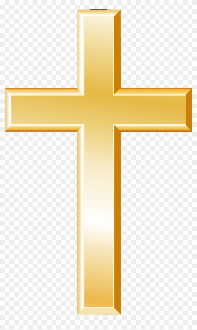 Christian Cross Icon - Transparent Background Gold Cross Clipart #442894