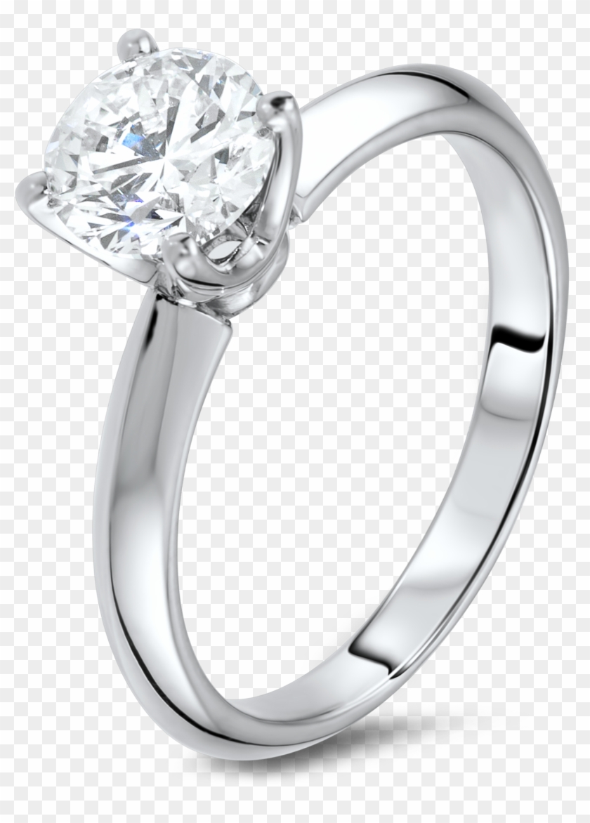 Diamond Ring In 18k White Gold Diamondland - Princess Twist Shank Engagement Rings #444837