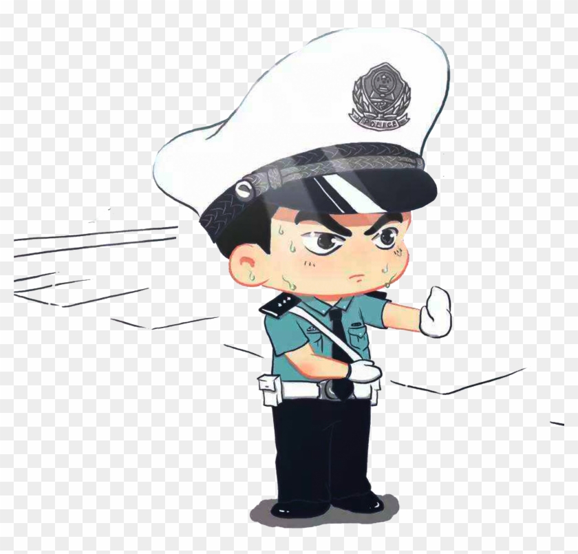 Cartoon Police Officer Avatar Illustration - Traffic #446830