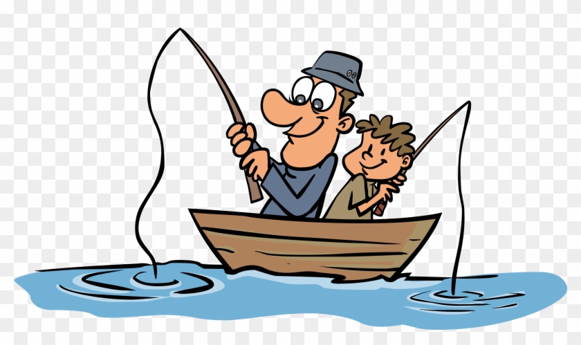 grandpa and grandson fishing clipart free