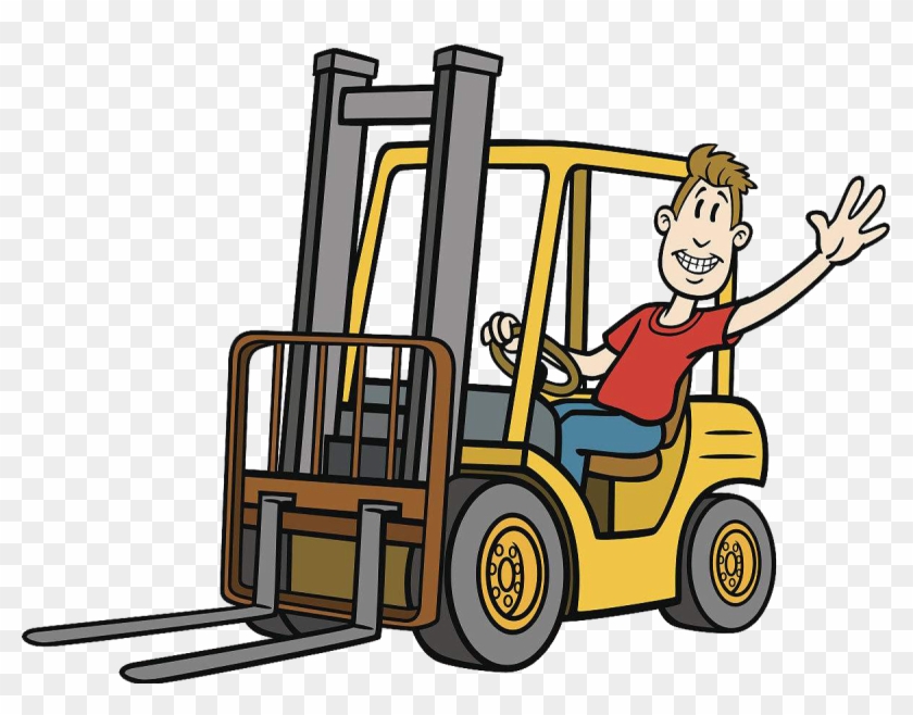 Forklift Cartoon Heavy Equipment Illustration - Driver Forklift - Free ...