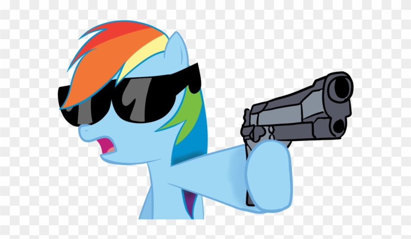 Rainbow Dash Holding A Gun By Cipherpie - Rainbow Dash #459167