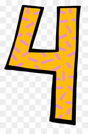 pink number 4 clipart