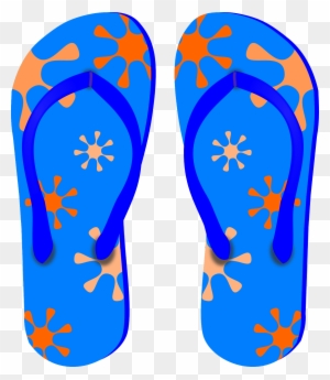 Summer Clipart Sandal - Blue Flip Flop Clip Art
