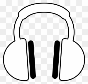 Listening To Music Clipart Black And White - Headphone Clipart