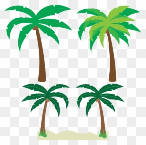 Palm Trees Silhouette Vector Drawing Public Domain - Small Cartoon Palm Tree