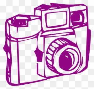 Camera Clipart Purple - Vintage Camera Graphic Clipart Png