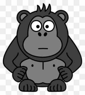 gorilla clipart black and white