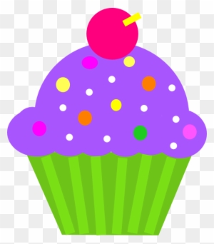 Purple And Green Cupcakes Clipart - Cupcake Icon Transparent - Free ...