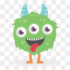 New Cute Monster Clipart Three Eyed Monster Svg Cutting Baby