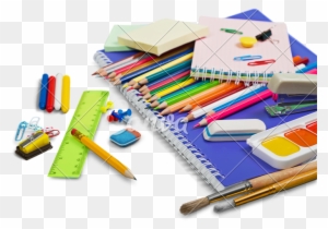 Back To School Supplies Isolated On White - Document - Free Transparent ...