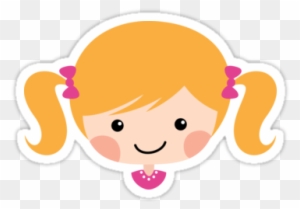 Elegant Cut Baby Girl Pic Cute Cartoon Girl With Blond - Cartoon Little Girl With Pigtails