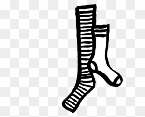 Mismatched Socks - Crazy Sock Clipart Black And White