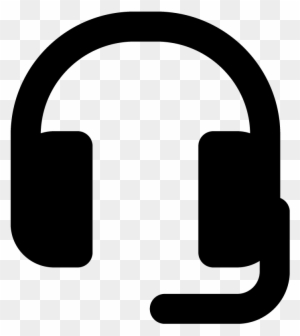 Headphones With Microphone Vector Icon - Headphones Silhouette With Mic