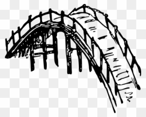 Clipart Wooden Bridge - Bamboo Bridge Simple Drawing