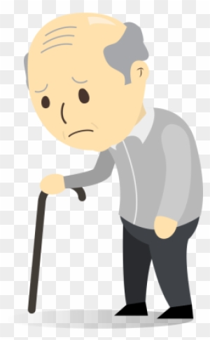 Sad Clipart Elderly - Sad Old Man Cartoon - Free Transparent PNG