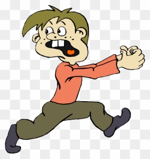 Scary Clipart Scared Guy - Cartoon Man Running Scared