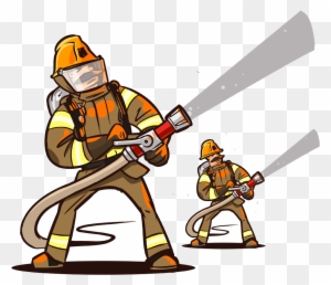 Firefighter Fire Hose Cartoon - Firefighter Sketch - Free Transparent ...