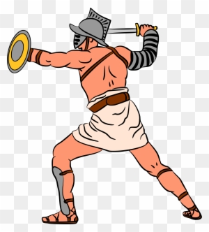 cartoon roman gladiators fighting