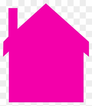 Pink House Silhouette Clip Art - Pink House Clip Art