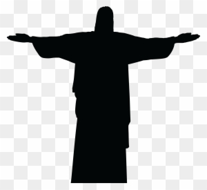 Free Clipart Of A Silhouetted Christ The Redeemer Statue - Christ The Redeemer