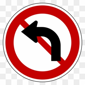 Open - No Left Turn Traffic Sign - Free Transparent PNG Clipart Images ...