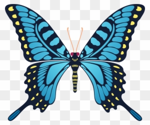 Blue Yellow Butterfly By Cencerberon - Gif Animation Butterfly Flying
