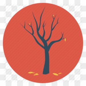 Autumn, Dead Tree, Fall, Fallen, Leaves, Tree Icon - Circle