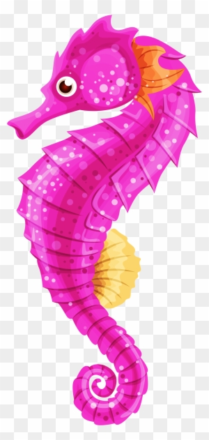 purple seahorse clipart