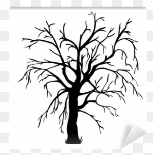 Vector Black Silhouette Of A Bare Tree Wall Mural • - Tree