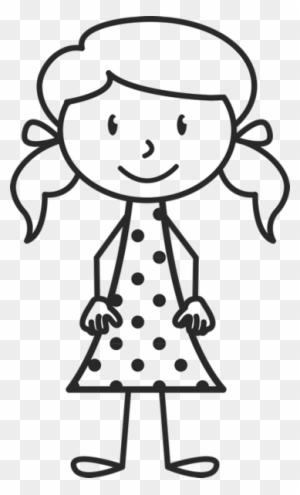 Girl Face With Crown And Pigtails Stamp - Stick Figure Girl Head - Free ...