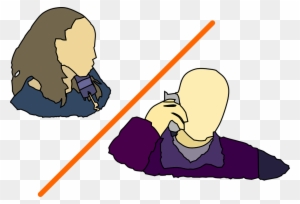 Man Lady Talking On The Phone Clip Art - Two People On The Phone
