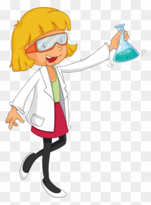 A Chemist & Mom - Cute Girl Scientist Cartoon - Free Transparent PNG ...