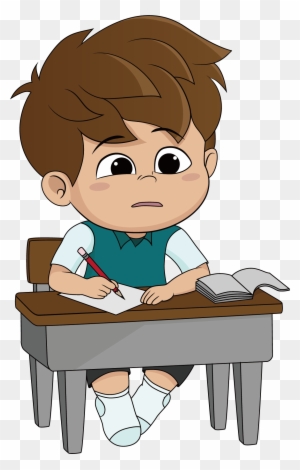 Boy Thinking School Clipart