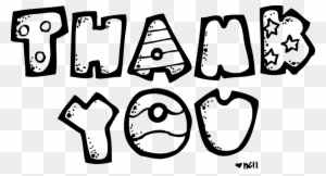 thank you clip art black and white