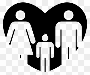 Father And Mother With Their Son In A Heart Symbol - Broken Homes