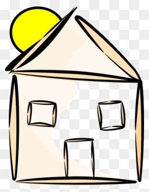 Roof Clipart House Outline - Yellow Outline House - Free Transparent 