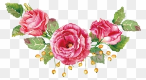 Flower Bouquet Watercolor Painting Beach Rose - Pink Roses Vector Png ...