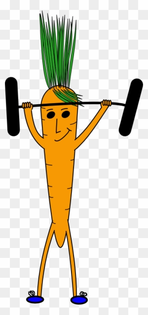 Clipart Weightlifting Carrot - Carrot Lifting Weights