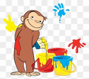 Curious George With Balloons Clipart