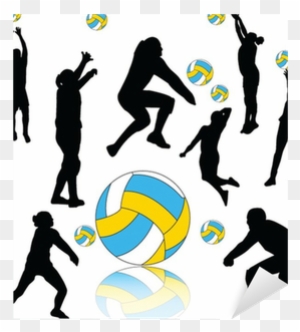 the camping rusher playing volleyball clipart