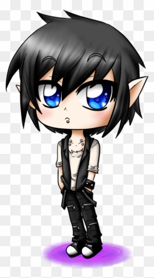 A anime boy that haves black hair and blue eyes and  OpenArt