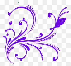 Purple Butterfly Flourish Clip At Clker Vector - Pink Butterfly Vector ...