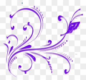 Purple Butterfly Flourish Clip At Clker Vector - Pink Butterfly Vector ...