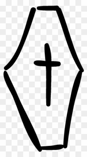 Coffin Hand Drawn Shape With A Cross Vector Icon Free Transparent Png Clipart Images Download