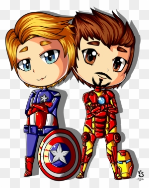 Captain America Iron Man Spider-man Cartoon Chibi - Capitan America ...