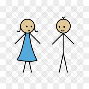 stick boy and girl holding hands
