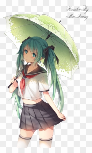 Render [ - Anime Girl Holding Umbrella