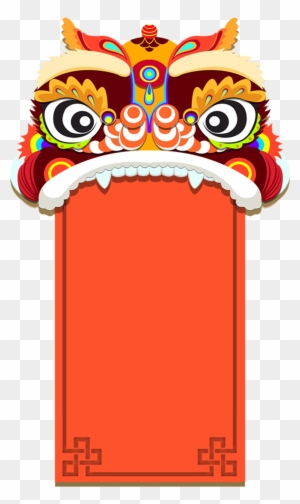 chinese lanterns clipart black and white lion