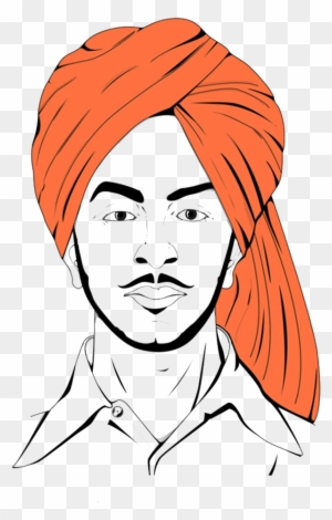 Bull Clipart Bhagat Singh - Bhagat Singh Line Drawing - Free ...